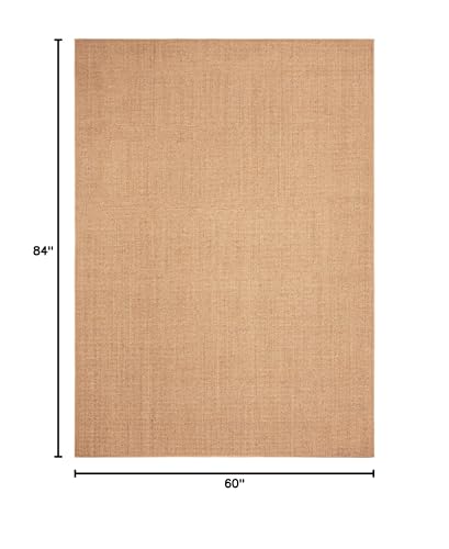 Martha Stewart x SAFAVIEH Area Rug Collection - 5' x 7', Beige, Sisal & Jute, Farmhouse Style, Ideal for Living Room, Bedroom, Office, Dining Space (MSR9501B)