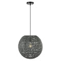 JONATHAN Y 16" Grey/Black Modern Bohemian Woven LED Pendant Light, Adjustable Hanging Ceiling Lamp for Kitchen Island Dining Room, Paper Wicker Shade, Bulb Included (JYL6503D) - color: Gray