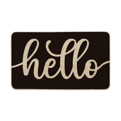 Artoid Mode Balck Hello Halloween Doormat, Home Decor Low-Profile Switch Rug Door Mat Floor Mat for Indoor Outdoor 17x29 Inch - color: Black, size: 17" x 29"