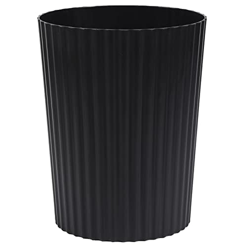 JiatuA Small Trash Can Plastic Wastebasket Round Garbage Container Bin for Bathroom, Kitchen, Bedroom, Home Office, College Dorm, Black - color: Black, size: 1.8 Gallons