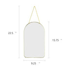 Small Arched Wall Mirror with Plastic Frame Arched Bathroom Mirror (Gold, 15.75" L x 9.25" W) - size: 15.8"L x 9.3"W