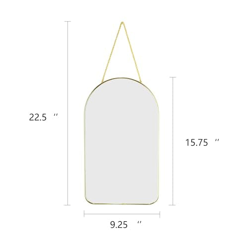 Small Arched Wall Mirror with Plastic Frame Arched Bathroom Mirror (Gold, 15.75" L x 9.25" W) - size: 15.8"L x 9.3"W