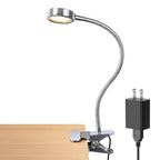 LEPOWER Clip on Light/Reading Light/Book Lights/Desk Lamp Color Changeable/Night Lights Clip on for Desk, Bed Headboard and Computers, Adapter Included, Silver - color: Silver