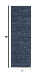 SAFAVIEH Natural Fiber Collection Runner Rug - 2'6" x 6', Navy, Handmade Boho Fringe Woven Jute, Ideal for High Traffic Areas in Living Room, Bedroom (NF368N) - color: Navy, size: 2'6" x 6' (Runner)
