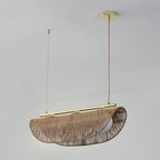 Sovev 27.5 in. Brass Bohemian 3-Light Dimmable Pendant Light with Opal Glass Rattan Shade - color: Sovev - 3 Light