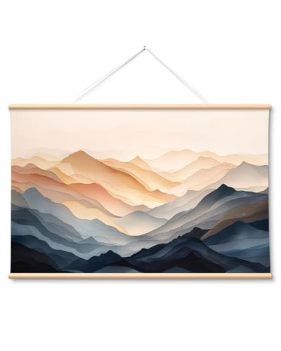VIYYIEA Extra Large Canvas Wall Art, 36x54 Inch Abstract Mountain Landscape, Modern Neutral Nature Wall Decor for Living Room or Bedroom, Above Sofa - color: Mountain Texture Art