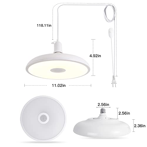 Plug in Pendant Light Hanging Light Fixture for Kitchen Island 18W Farmhouse Adjustable Pendant Lighting with Color Change for Kitchen, Bar, Sink, Dining Room, Bedroom, Living Room, Entryway. - color: White-12inch