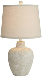 360 Lighting Romeo 23 1/2" High Jar Small Farmhouse Rustic Natural Cottage Coastal Accent Table Lamps Set of 2 Beige Distressed Earth Tone Finish Shade Living Room Bedroom Bedside Nightstand
