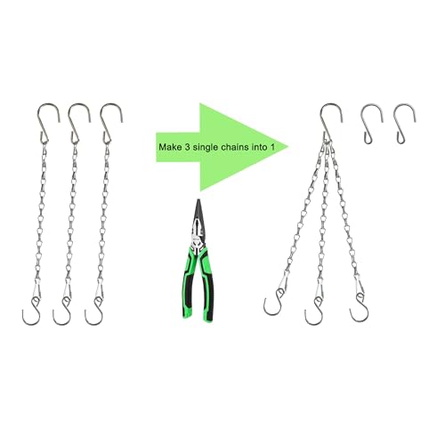 Chain for Hanging Plants,11 Inch Silver Hanging Chain, Small Hanging Basket Chain Kits with Hooks for Bird Feeder Plant Extender Porch Wind Chime (Silver, 11 Inch-6PCS) - color: Silver, size: 11 Inch-6PCS