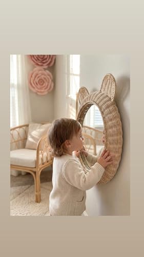 Rattan Bear Mirror (18")