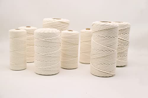 Cotton Macrame Cord 3mm 109yards Natural Colored Macrame Supplies, Soft Craft Cotton Rope for Plant Hanger Wall Hanger Dreamcatcher (Beige) - color: Beige, size: 3mmx109Yards
