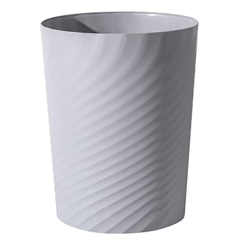 UUJOLY Plastic Small Trash Can Wastebasket, Garbage Container Basket for Bathrooms, Laundry Room, Kitchens, Offices, Kids Rooms, Dorms, (Grey, 1.8 Gallon) - color: Grey, size: 1.8 Gallon/1 Pack