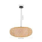 Rattan Pendant Lights, 24inch Handmade Bamboo Wicker Rattan Pendant Light Fixture Asian Retro Hanging Lamp Ceiling Lamp, Height Adjustable for Kitchen Island, Dining Room, Living Room, Bedroom