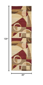 SAFAVIEH Rodeo Drive Collection Runner Rug - 2'6" x 10', Beige & Multi, Handmade Mid-Century Modern Abstract Wool, Ideal for High Traffic Areas in Living Room, Bedroom (RD845A) - color: Beige/Multi, size: 2'6" x 10' (Runner)