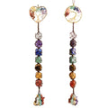 2 Pieces of 7 Chakras Healing Crystals and Tree of Life Wall Hanger Tumbled Gemstones Meditation Hanging Ornament Christmas Tree Memorial Hanging Pendant (Style 4) - color: A-style 22