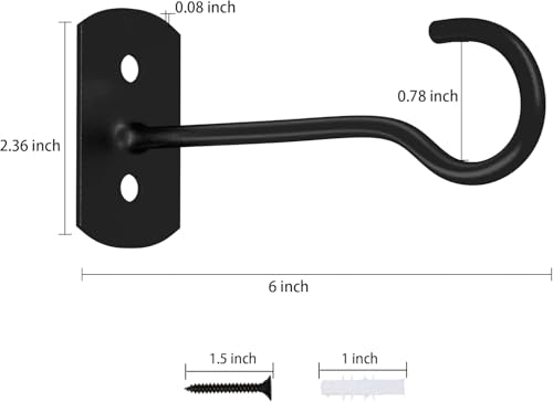 20Pack Plant Hooks Bulk 6in Metal Plant Hook Shepherds Hook Decorative Wall Plant Hanger for Hanging Lanterns, Bird Feeder, Flower Basket, Home Decor Indoor & Outdoor Black - color: Black, size: 6In 20Pack
