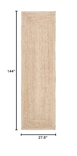 SAFAVIEH Cape Cod Collection Runner Rug - 2'3" x 12', Natural Brown, Handmade Braided Flat Weave Jute (CAP252A) - size: 2'3" x 12' (Runner)