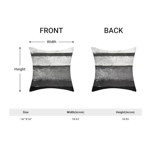 AEIOAE Black Pillow Covers 18x18 Set of 2 Black Grey Striped Decorative Throw Pillow Cotton Square Modern Abstract Art Painting Cushion Cover Decor for Home Couch Sofa Bedroom - color: Black, size: 18" x 18" (Pack of 1)