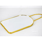 Arched Wall Mirror with Plastic Frame Arched Bathroom Mirror (Gold, 10.24" L x 6.5" W) - size: 10.2"L x 6.5"W