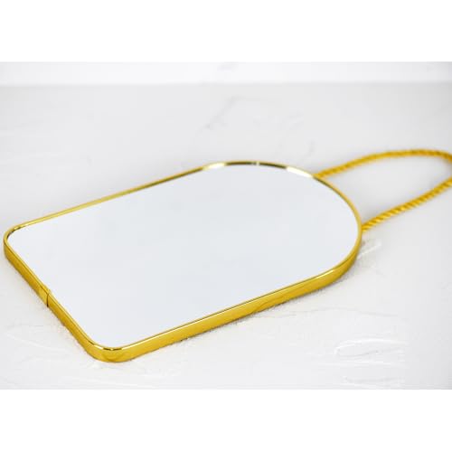 Arched Wall Mirror with Plastic Frame Arched Bathroom Mirror (Gold, 10.24" L x 6.5" W) - size: 10.2"L x 6.5"W