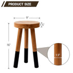 Rubber Wood 9" Round Plant Stand |Dip Dyed Black Accent Stool |Milking Stool |Small Side Table(16" H) - color: 16" Tall Black