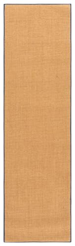 Martha Stewart SAFAVIEH x Collection Area Rug - 2'3" x 8' Runner, Natural & Navy, Sisal & Jute, Ideal for Living Room, Hallway, Foyer, Entryway, Bedroom (MSR9501D) - color: Natural/Navy, size: 2'3" x 8' (Runner)