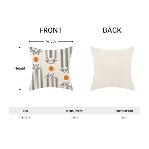 Boho Mid Century Pillow Covers 16x16 Inch Set of 2, Abstract Simple Sun Arch Decorative Throw Pillowcase Boho Modern Outdoor Farmhouse Cushion Cover for Sofa Couch Bed Living Room Decor - color: Boho1, size: 16" x 16" (Pack of 2)