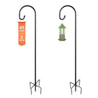 Ottsuls Bird Feeder Pole, 45 INCH Heavy Duty Shepherds Hooks for Outdoor with 5 Prong Base, Adjustable Stand Hanger for Garden Plant, Hummingbird Feeder, Lantern, Hanging Wedding Decor (2 Pack) - size: 45 INCH, style: B-2 Pack