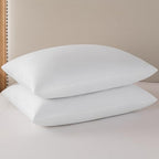basic home® Queen Size Goose Feather & Down Bed Pillow - 100% Odorless Sleep Pillow for Neck Support & Cooling Comfort - 233TC Cotton Cover with Anti-Poke Liner Queen 20x28 inch - size: 20x28