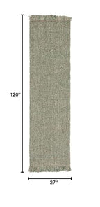 SAFAVIEH Natural Fiber Collection Runner Rug - 2'3" x 10', Green & Natural, Handmade Woven Fringe Jute, Ideal for High Traffic Areas in Living Room, Bedroom (NF826Y) - color: Green/Natural, size: 2'3" x 10' (Runner)