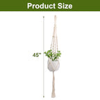 Macrame Plant Hanger, Indoor Outdoor Hanging Planter Boho Home Decor, Stylish Handmade Decorative Flower Pot Holder for Living Room, Garden Use, 45 Inch, Set of 2 (Pots Not Included)