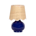 Benton Ceramic Table Lamp with Fabric Shade – 13" Bedside Accent Lamp for Bedroom, Living Room & Nightstand (Navy) - color: Navy
