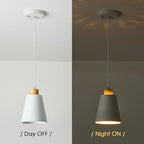 3 Pack Mini White Pendant Light Kitchen Island Modern Wood Pendant Lighting Cone Hanging Lights Hollow Top Nordic Island Light for Counter, Bar, Hallway - color: White 3-PACK