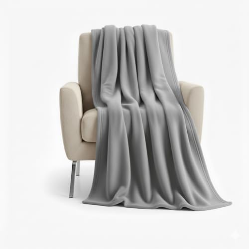 50x60 Throw Blankets, Ultra Soft Hypoallergenic Fleece Fall Throw Blanket for Livingroom, Couch, Chair, Bed, Grey Heather - color: Heather Grey
