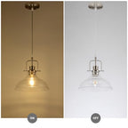 WILON Brushed Nickel Glass Pendant Lights Kitchen Island Lighting, Modern Hanging Lamp for Sink Dining Room Over Table Hallway Entryway Bar Foyer Bathroom - color: Brushed Nickel