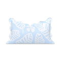 Hofdeco Premium Grandmillennial Coastal Hampton Patio Indoor Outdoor Lumbar Pillow Cover Only, 12"x20" Water Repellent for Backyard, Couch, Poolside, Baby Blue Print Palm Leaves and Hisbucs Flowers - color: Baby Blue Palm Leaves and Hisbucs Flowers 12"x20