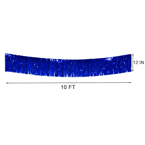 6 Packs 10 Feet Foil Fringe Garland Metallic Foil Tinsel Fringe Garland Wall Hanging Fringe Banner for Parade Floats, Wedding, Christmas，Birthday Party Halloween Decor (Blue) - color: Foil Fringe Garland-blue