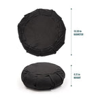 Myga Zafu Yoga Meditation Cushion with Washable Cover - Floor Cushion Pillow with Natural Buckwheat Filling - Soft Round Cotton Design for Meditating or Pranayama Exercises - color: Black