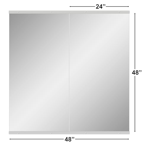 Ruomeng Home Gym Mirror, 48''x24''x2PCS Full Length, Large Frameless Body Mirror Tempered Glass for Gym, Workout, Yoga, Garage, Dance Studio - size: 48"x24"-2pcs