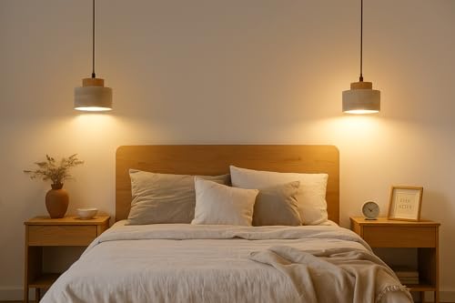 Wabi Sabi Natural Stone and Wood Pendant Light,5.9Inch Small Hanging Pendant Lamp,Modern Vintage Rustic Minimalist Fixture for Bedroom, Dining Room, Kitchen Island, Cafe (Wood Color 5.9IN, Count, 1) - style: Wood Color 5.9IN