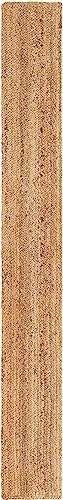 Unique Loom Braided Jute Collection Area Rug - Dhaka (1' 2" x 10' Table Runner, Natural) - color: Natural, size: 1'2" x 10' (Table Runner)