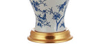 JONATHAN Y 24" Blue/White French Country Ceramic Floral Urn Table Lamp, White Linen Shade, Chinoiserie Ginger Jar Bedside Lamp for Living Room Bedroom, LED Bulb (JYL3009B) - color: Blue/White