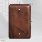 Gloss Finish Blank Wall Plate Solid Wood 1-Gang Cover Plate in Premium North American Walnut - color: Walnut wood, size: Blank Wall Plate