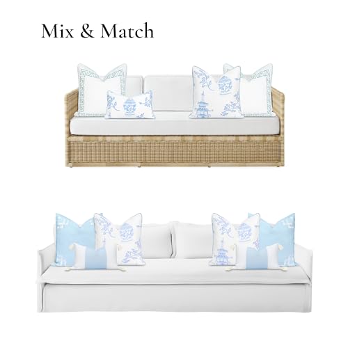 Hofdeco Premium Coastal Patio Indoor Outdoor Throw Pillow Cover Only, 20"x20" Water Repellent for Backyard, Couch, Baby Blue Chinoiserie with Piping - color: Baby Blue Chinoiserie 20”x20”, size: 20" x 20" (Pack of 1)