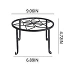 4 Pack Black Metal Potted Plant Stand for Indoor and Outdoor Plants 9.1 inches Heavy Duty Flower Pot Planter Holder, Metal Rustproof Iron Garden Container Round Supports Rack for Planter Pumpkin Stand