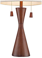 360 Lighting Omar Modern Table Lamp 28 3/4" Tall Warm Brown Wood Hourglass Oatmeal Fabric Tapered Drum Shade for Bedroom Living Room House Home Bedside Nightstand Office Entryway Kids Family - color: Single