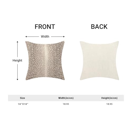 Antelope Print Pillow Covers 18x18 Inches Pack of 2,Brown Animal Skin Print Throw Pillow Covers Boho Modern Abstract Decorative Pillowcase Farmhouse Cushion Cover for Home Sofa Outdoor Decor - color: Antelope Print-brown, size: 18" x 18" (Pack of 2)