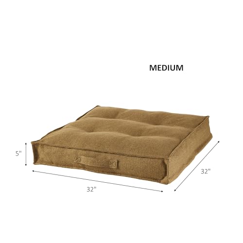 Square Tufted Floor Pillow with Removable Cover, Moss, Medium (32") - color: Moss, size: Medium (32")