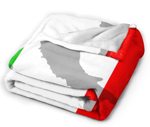 HGOD DESIGNS Italian Flag Flannel Fleece Bed Blanket Throw Blanket Lightweight Cozy Plush Blanket for Bedroom Living Rooms Sofa Couch 50"x60" - color: Italian Flag, size: 50x60 inch