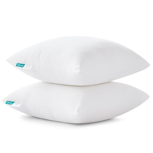 Oubonun 30 x 30 Throw Pillow Inserts - Soft, Plush & Decorative Down Alternative Pillows for Couch Sofa Bed, Machine Washable - White, Pack of 2 - size: 30x30 Inch (Pack of 2)